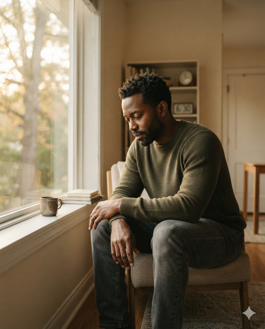 Man in a quiet, reflective moment