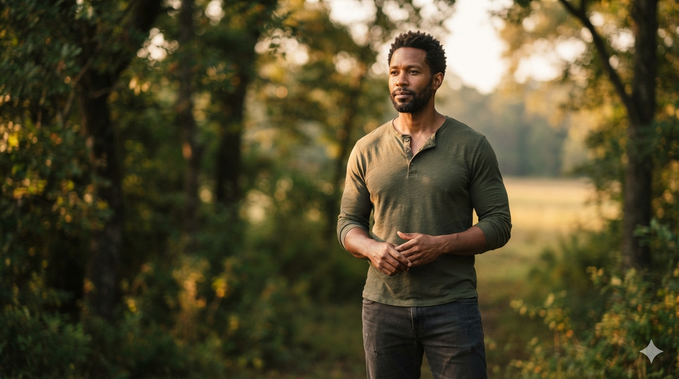 Confident man, natural light